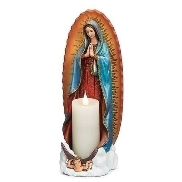 Our Lady of Guadalupe Candle Holder Figure Statue